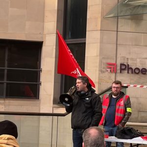 Ray on a picket at Diligenta