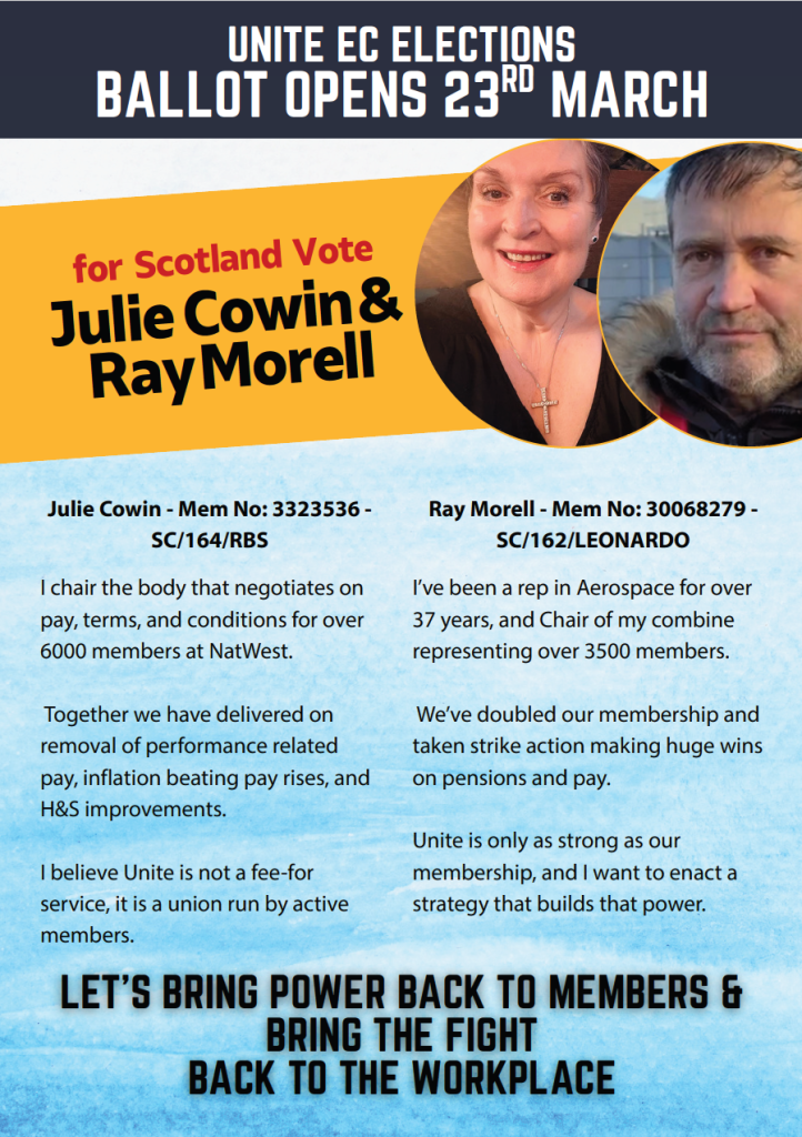 For Scotland vote Julie Cowin & Ray Morell